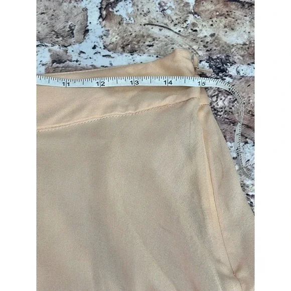 Talbots Silk Skirt 8P Petite Blush 3D Floral Rosette Hem Romantic Cottagecore - Picture 12 of 16